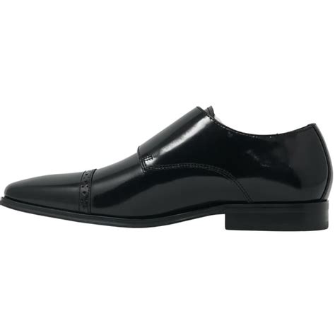 versace collection medusa logo single buckle monkstrap black on foot|Versace bloomingdale's.